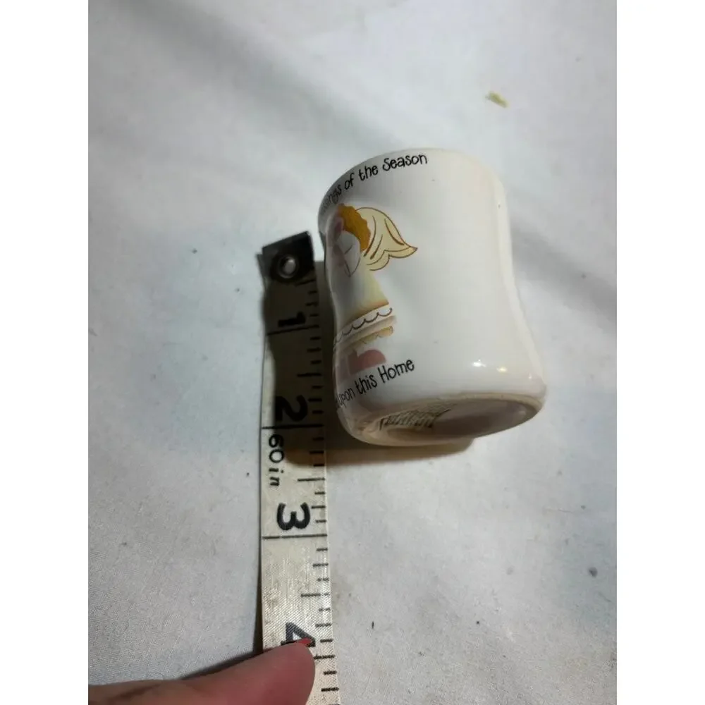 Set of Three Angel-Themed Ceramic Candle Holders